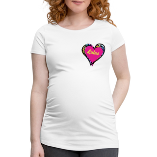 T-Shirt Lulu personalisierbar schwanger - Weiß