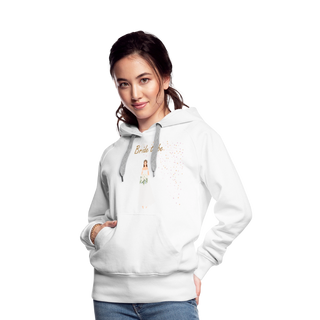 Hoodie "Bride to be" hellbraune Schrift - Weiß