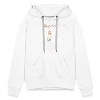 Hoodie "Bride to be" hellbraune Schrift - Weiß