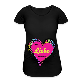 T-Shirt Lulu schwanger personalisierbar - Schwarz