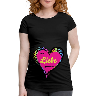 T-Shirt Lulu schwanger personalisierbar - Schwarz