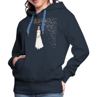 Hoodie "Bride to be" hellbraune Schrift - Navy