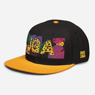 JGA Accessoire Snapback Cap schwarz-gold, florales Muster, Leopard Frau Mann unisex JGA Service Alexandra Hadnadjev