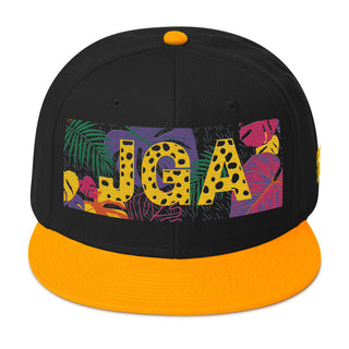 JGA Accessoire Snapback Cap schwarz-gold, florales Muster, Leopard Frau Mann unisex JGA Service Alexandra Hadnadjev