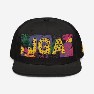 Junggesellinnenabschied Accessoire Snapback Cap schwarz, florales Muster, Leopard Frau Mann unisex JGA Service Alexandra Hadnadjev