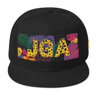 JGA Accessoire Snapback Cap schwarz, florales Muster, Leopard Frau Mann unisex JGA Service Alexandra Hadnadjev