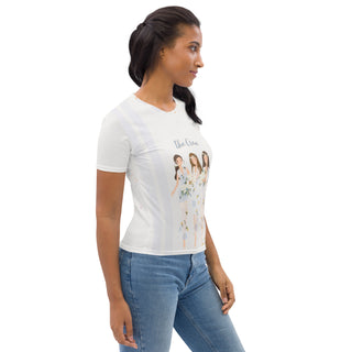T-Shirt Crew Blumen hellgrau