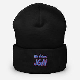 Beanie "Wir feiern JGA!" blau-pink