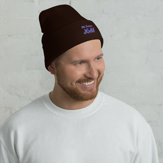 Beanie "Wir feiern JGA!" blau-pink