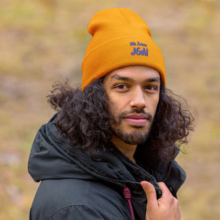 Beanie "Wir feiern JGA!" blau-pink