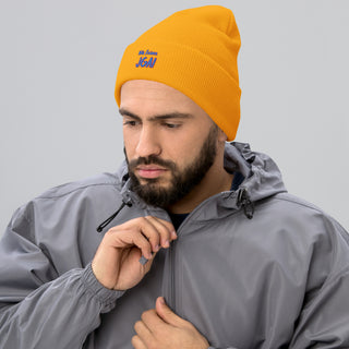 Beanie "Wir feiern JGA!" blau-pink