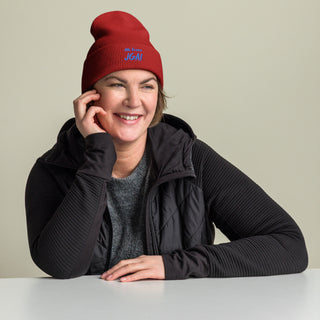 Beanie "Wir feiern JGA!" blau-pink