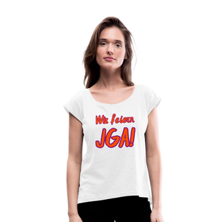 T-Shirt "Wir feiern JGA!" orange-violett - weiß