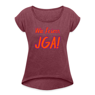 T-Shirt "Wir feiern JGA!" orange-violett - Bordeauxrot meliert