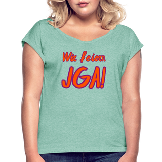 T-Shirt "Wir feiern JGA!" orange-violett - Minze meliert