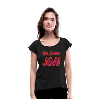 T-Shirt "Wir feiern JGA!" violett-orange - Schwarz