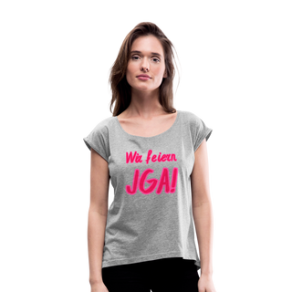 T-Shirt "Wir feiern JGA!" rosa-pink - Grau meliert
