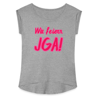 T-Shirt "Wir feiern JGA!" rosa-pink - Grau meliert