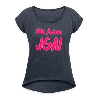 T-Shirt "Wir feiern JGA!" rosa-pink - Navy meliert