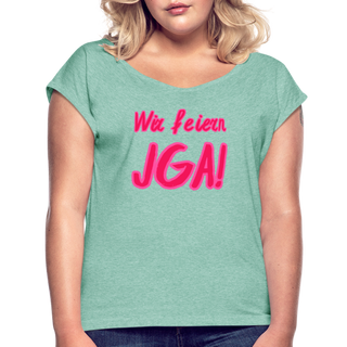 T-Shirt "Wir feiern JGA!" rosa-pink - Minze meliert