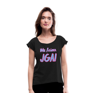 T-Shirt "Wir feiern JGA!" blau-pink - Schwarz