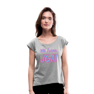 T-Shirt "Wir feiern JGA!" blau-pink - Grau meliert