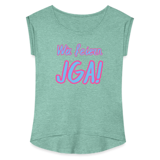 T-Shirt "Wir feiern JGA!" blau-pink - Minze meliert