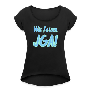 T-Shirt "Wir feiern JGA!" blau-hellblau - Schwarz