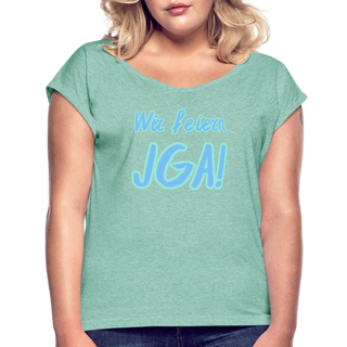 T-Shirt "Wir feiern JGA!" blau-hellblau - Minze meliert