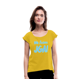 T-Shirt "Wir feiern JGA!" blau-hellblau - Senfgelb