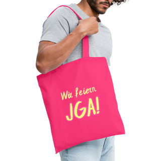 Stoffbeutel "Wir feiern JGA!" gelb-pink - Azalea