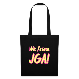 Stoffbeutel "Wir feiern JGA!" gelb-pink - Schwarz