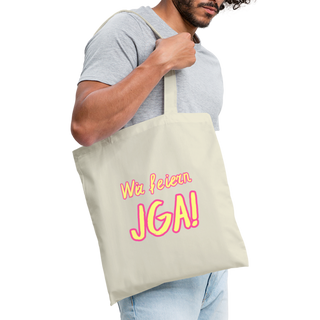 Stoffbeutel "Wir feiern JGA!" gelb-pink - Natur