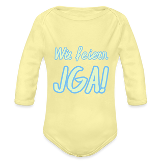 Baby Body "Wir feiern JGA!" hellgrün-blau - Hellgelb