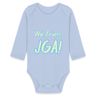 Baby Body "Wir feiern JGA!" hellgrün-blau - Sky