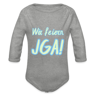 Baby Body "Wir feiern JGA!" hellgrün-blau - Grau meliert