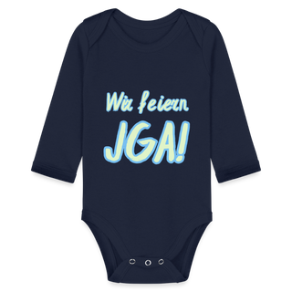 Baby Body "Wir feiern JGA!" hellgrün-blau - Dunkelnavy