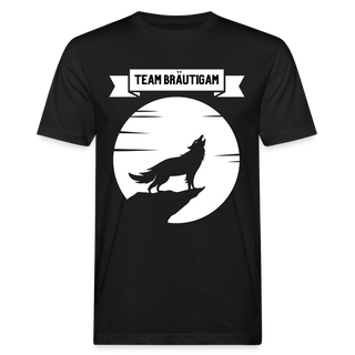T-Shirt Team Bräutigam heulender Wolf weiß - Schwarz