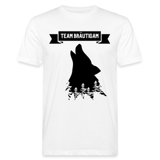 T-Shirt Team Bräutigam Wolf im Wald schwarz - weiß