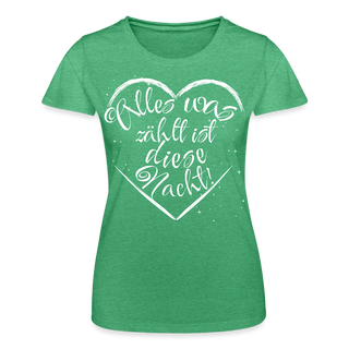 T-Shirt "Alles was zählt" weiße Schrift - Grün meliert