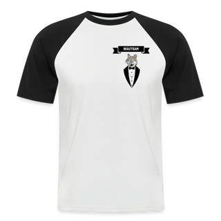 T-Shirt 2-farbig Bräutigam Wolf im Anzug - Weiß/Schwarz