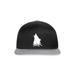 Snapback Cap "Wolf im Wald" - Schwarz/Grau