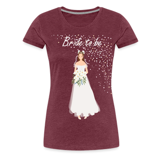 T-Shirt "Bride to be" - Bordeauxrot meliert