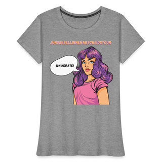 T-Shirt Comic "Ich heirate!" - Grau meliert