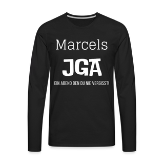 Langarmshirt Marcel personalisierbar - Schwarz