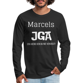 Langarmshirt Marcel personalisierbar - Schwarz