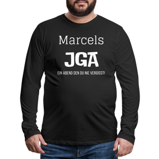 Langarmshirt Marcel personalisierbar - Schwarz