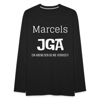 Langarmshirt Marcel personalisierbar - Schwarz