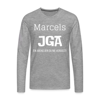 Langarmshirt Marcel personalisierbar - Grau meliert