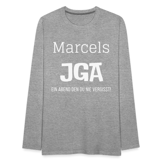 Langarmshirt Marcel personalisierbar - Grau meliert